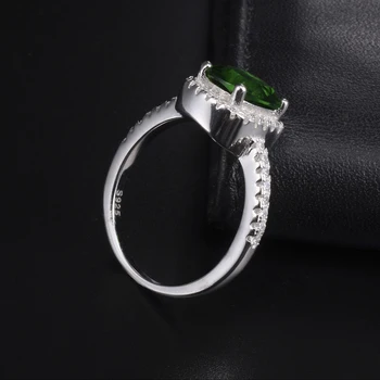 Moda prawdziwe stałe 925 srebro pierścionki dla kobiet luksusowe naturalne 3ct zielony klejnot ślub zaręczynowy pierścień biżuteria