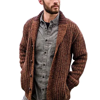 Moda sweter Soild sweter mężczyźni serek ciepłe dzianiny Slim Fit płaszcz Hombre męski jesień duży rozmiar 5XL dorywczo szczyty