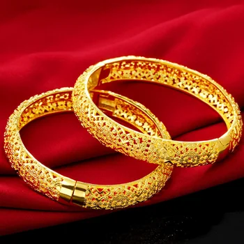 Moda Vintage 24K Wietnam аллювиальный złota bransoletka Bransoletka biżuteria Matt buddyzm sześć znaków duży, jasny mantra bransoletka prezent