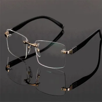 MONGOTEN marka optyczne okulary firmy bez felgi aluminiowe, moda męska ramka złoto srebro asferyczne przepis okulary do czytania
