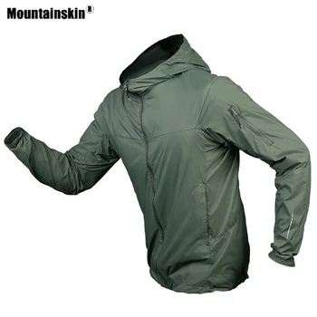 Mountainskin męskie turystyczne odzież z kapturem szybkoschnąca odzież dla skóry Sport na świeżym powietrzu, ochrona od Słońca camping, trekking Wspinaczka Męskie płaszcz VA637