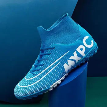 MWY męskie wysokie botki buty piłkarskie buty piłkarskie turf buty dla Dzieci piłki nożnej buty halowe futsal trampki Chaussure Football Enfant