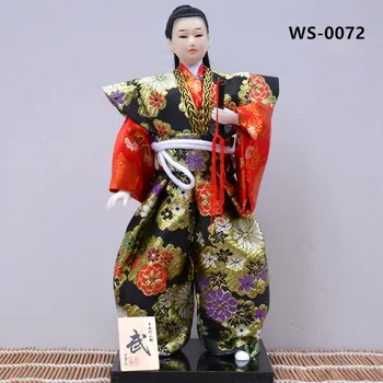 MYBLUE 30 cm Kawaii Japoński Samuraj z kataną miecz ninja rzeźba Japoński dom figurka ozdoba domowej wyposażenie pokoju w Akcesoria