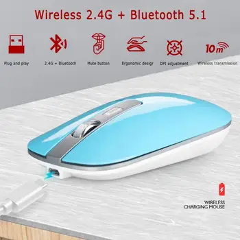 Mysz bezprzewodowa cicha myszka 1600 DPI ergonomiczny Mause cichy dźwięk USB PC myszy Bezprzewodowe Bluetooth mysz do laptopa