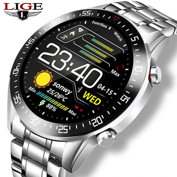 Mężczyzny inteligentnego zegarka pełny ekran dotykowy inteligentne zegarki monitorowanie rytmu serca IP68 Wodoodporny Sport fitness zegarki luksusowe inteligentny zegarek męski