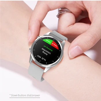 Mężczyźni inteligentny zegarek Bluetooth połączenie pełny ekran dotykowy monitor rytmu serca kobiety Smartwatch ekran wyświetlacza tryby sportowe wodoodporne IP67
