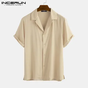 Mężczyźni jednolity kolor guziki koszula z krótkim rękawem lapel koszule casual bawełna retro Blusa człowiek rocznika temat Camisa letnia bluzka S-3XL 7