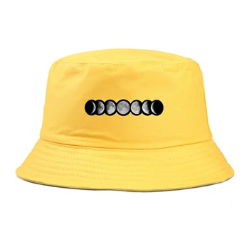 Mężczyźni Kobiety księżyc noc druku kapelusze wiadro hip hop Rybak kapelusz Panama bawełna basen letni codzienny Łup Bob daszek wiadro czapka