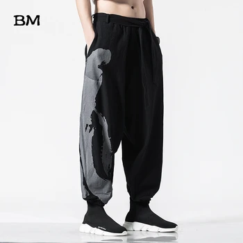 Mężczyźni Losowe Temat Bawełniane, Lniane Druku Pantstreetwear Męski Elastyczny Pas Spodnie Biegacze Sportowe Spodnie Drogowa Odzież