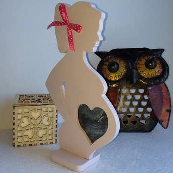 Nai Yue nowy przyjazd miłość dziecko drewniana kobieta w ciąży forma ramka prezent dla matki, aby być domowy wystrój