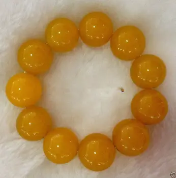 Naturalne jade kamień żółty jade 18-20 mm koraliki koraliki bransoletka elastyczna bransoletka nowy
