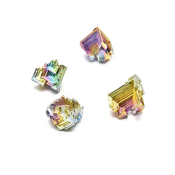 Naturalny Kryształ Bizmutu Kolorowe Metalowe Kryształ Mineralny Kryształ Oryginalny Kamień Krystaliczny Blok (2-3 Losowych Rysunku)