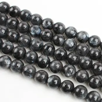Naturalny okrągły czarny Спектролит Labradoryt kamień luźne koraliki 8 10 mm dla naszyjniki bransoletki DIY biżuteria 15 cali Strand