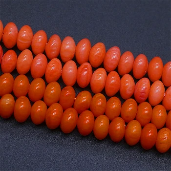 Naturalny pomarańczowy koral koraliki 3x5 mm wyniki kamień spacer luźne koraliki do tworzenia biżuterii