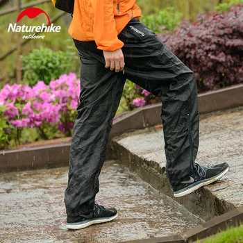 NatureHike wodoodporne deszczowe spodnie męskie damskie wodoodporne spodnie deszczowe упаковываемые nieprzemakalne spodnie elastyczny pas NH17C003-K