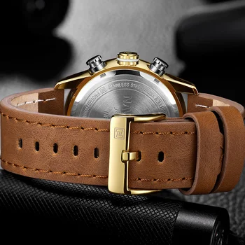 NAVIFORCE zegarek męski militarny Sportowy cyfrowy budzik kwarcowy zegarek analogowy zegarek z datą dorywczo wodoodporny zegarek z prawdziwej skóry