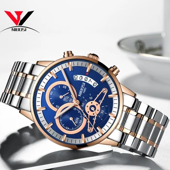 NIBOSI Relogio Masculino męskie zegarek Wodoodporny zegarek męskie ze stali nierdzewnej Reloj Hombre 2018 dla Drop-Shipping i ePacket