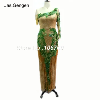 Niesamowite jeden rękaw pędzelkiem sukienka vestido de noiva złoto błyszczące 3D haft koronki kwiat Sama iluzja balu sukni