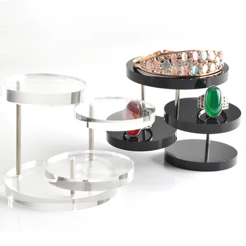 Nowa biżuteria organizator Jewelry Display Stand Clear 3 zasobnika akrylowe kolczyki bransoletka naszyjnik Display Stand Shelf SEC88