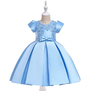Nowa sukienka dla dziewczyn Nail Pearl z krótkim rękawem sukienka księżniczka Róża suknia ślubna na Urodziny Compere Piano Dress plac Kartki odzież