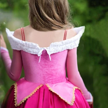 Nowe Dzieci Różowy Aurora Sukienka Boże Narodzenie Śpiąca Królewna Księżniczka Ubierz Chowanie Dziewczyny Karnawałowe Stroje Fantasy Aurora Infantil