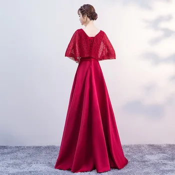Nowe eleganckie suknie wieczorowe 2019 A-line z krótkim rękawem koronki satyna frezowanie suknia wieczorowa sukienka