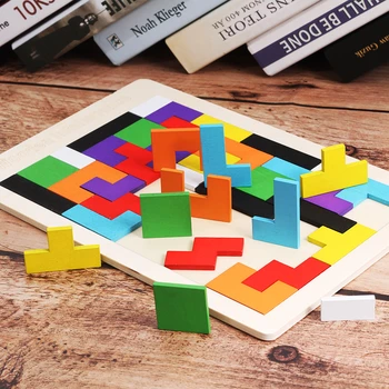 Nowe Sprzedaż, Drewniane, Tetris, Puzzle, Zabawki Dla Dzieci Rozwój Umysłowy Zabawki Edukacyjne Dla Dzieci Najlepsze Prezenty Świąteczne