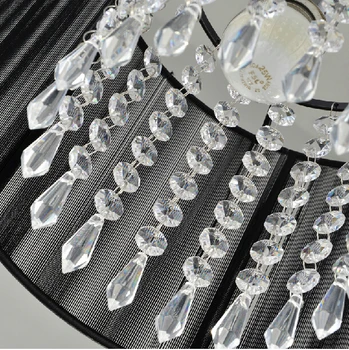 Nowoczesne importerzy żyrandoli kryształowych K9 crystal lustres de cristal fixture Black White fabric chandelier for living bedroom lamp