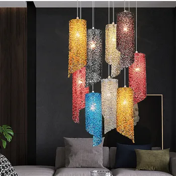 Nowoczesny skandynawski kolor kreatywne oświetlenie Iron rattan domowy wisząca restauracja LED E27 Home Decorate oprawy