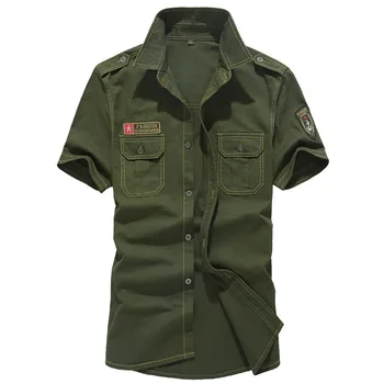 Nowy 2019 plus rozmiar M-6XL bawełna haft męskie koszule męskie mundur styl mężczyźni koszule z krótkim rękawem