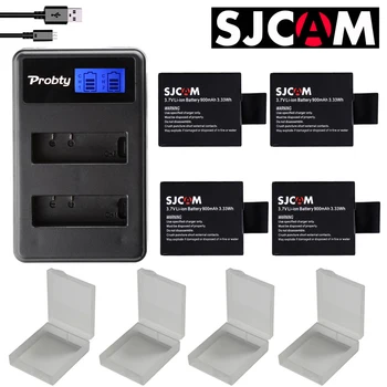 Nowy 4szt SJCAM sj4000 battery + bateria sj7000 sj5000 sj6000 sj8000 SJ M10 dual USB ładowarka do kamery SJCAM sj4000 sj5000