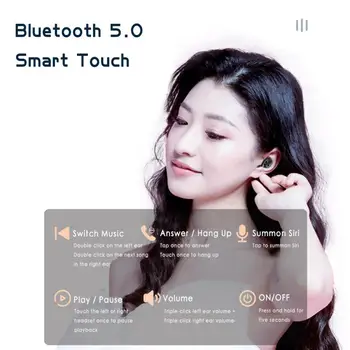 Nowy Bluetooth 5.0 Słuchawki Bezprzewodowe Słuchawki Stereo Sportowe Słuchawki Bezprzewodowe Słuchawki Wodoodporny Zestaw Słuchawkowy Do IPhone Xiaomi