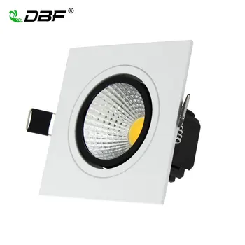 Nowy, zintegrowany COB LED Downlights Square 7W 9W 12W, 15W LED Spot lamp AC85-265V LED oprawy sufitowe biały ciepły/zimny biały