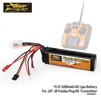 Nowy ZOP Power 11.1 V 2200mAh 3S 8C Lipo Battery JR JST FUBEBA Plug for Transmitter Batteries for RC Helicopter Spare Parts Accs