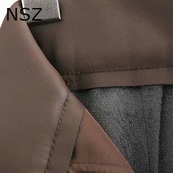 NSZ kobiety skórzane szorty Wysoka Talia vintage damskie krótkie spodnie zimowe szorty Feminino