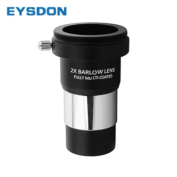 Obiektyw EYSDON Barlow Lens 2X 1.25 Inch całkowicie wielowarstwowe metal z gwintem M42 Camera T Ring Connect Interface do okularu teleskopu