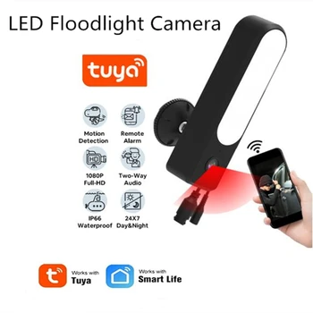 Odkryty reflektor kamera HD 1080P kamera IP WiFi z wodoodporną led lampy ścienne kamera Smart Support Alexa Google Home Lighting