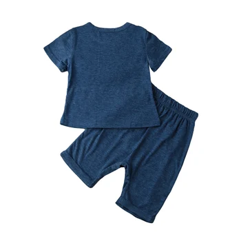 Odzież Dziecięca Z Krótkim Rękawem, Dekolt Bluzki Chłopcy Koszulka + Elastyczny Pas Chłopcy Spodnie Mały Chłopiec Odzież Dla Dzieci, Letnie Zestawy Enfant