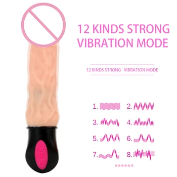 Ogrzewanie realistyczne dildo wibrator sex zabawki dla kobiet elastyczny miękki silikonowy penis G Spot do masażu pochwy akumulator wibratory