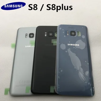 Oryginalna szyba tylna Samsung S8 G950 G950F / S8+ G955 G955F S8 Plus obudowa pokrywa komory baterii tylna klapa etui z naklejką
