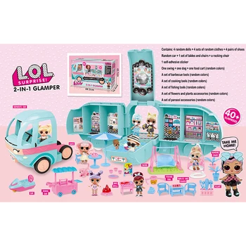 Oryginalny LOL niespodzianka lalki moda DIY 2-w-1 autobus odpinany zabawka Lol lalki gry dom lalki zabawki dla dzieci dla dziewczyn prezenty na urodziny