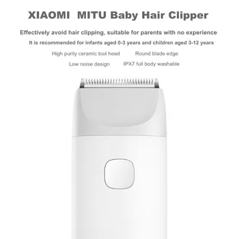 Oryginalny Xiaomi elektryczny dla dzieci trymer do włosów maszynka do strzyżenia włosów USB Akumulator IPX7 wodoodporny trymer do włosów-s dla dzieci Kid