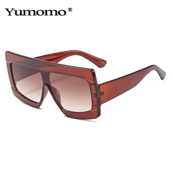 Oversize kwadratowe okulary moda retro gradient okulary 2020 mężczyźni jednoczęściowy duży ramki vintage okulary UV400