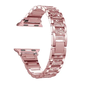 Pasek do zegarka Correa dla Apple Watch Series 6 SE 5 4 3 2 1 kobiet bransoleta ze stali szlachetnej do Mc 38 40 42 44 mm zawias