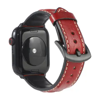 Pasek ze skóry dla Apple Watch 6 SE Band 38 mm 42 mm Bransoletka ze skóry naturalnej Apple iWatch pasek 40 mm 44 mm Seria 2 3 4 5 watchband
