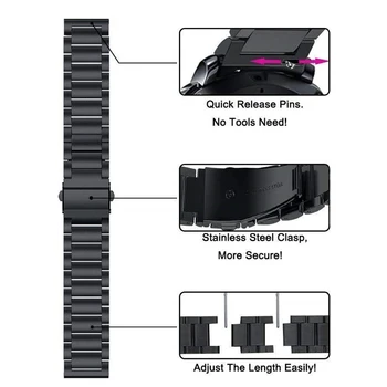 Pasek ze stali nierdzewnej dla Xiaomi Huami Amazfit GTS 2 Bip S U GTR 47 mm/42 mm Stratos 3 pasek do zegarka 20 mm/22 mm bransoletka Bransoletka