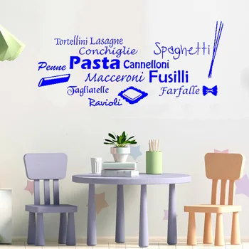 Pasta naklejka na ścianę kuchnia włoska naklejka ozdoby Włochy grafika wystrój ściany sztuki projektowania makaron Penne фузилли freski C173