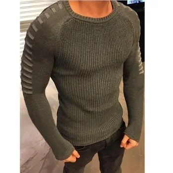 Patchwork Sweter Mężczyźni 2020 Jesień Nowy Rękaw Raglan Sweter Mężczyźni Casual Slim Fit O Szyi Z Dzianiny Swetry Jednolity Kolor Ciągnąć Homme
