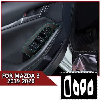 Pcmos PVC wewnętrzny przełącznik okna panel pokrywa wykończenie naklejki dla Mazda 3 2019 2020 auto wnętrze listwy akcesoria