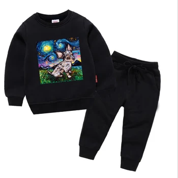 Pies odzież sportowa Kostiumy dziecko dzieci 2 szt. bluzy+spodnie dziewczęta chłopcy wiosna jesień z długim rękawem bluzy dresy Kostiumy